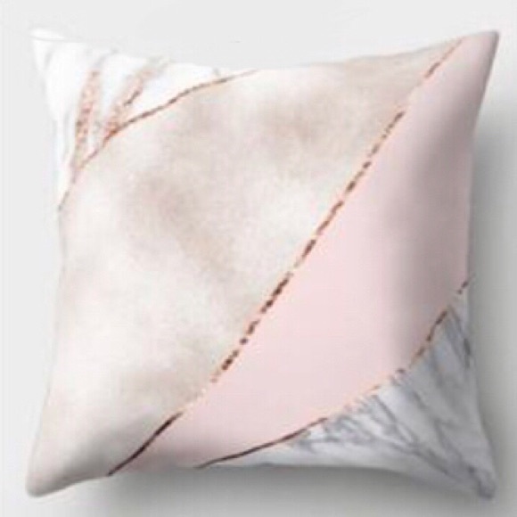 Other - Rose Gold Marble Geometric Pillow Cover